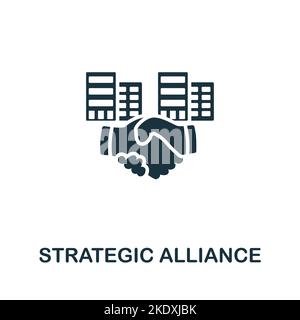 Strategic Alliance icon. Monochrome simple Global Business icon for templates, web design and infographics Stock Vector