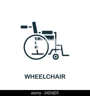 Wheelchair icon. Monochrome simple Healthcare icon for templates, web design and infographics Stock Vector