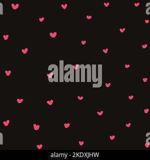 seamless pattern small hearts on a dark background Stock Vector