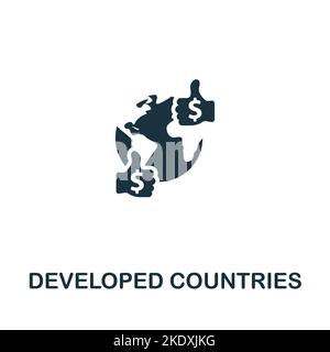 Developed Countries icon. Monochrome simple Global Business icon for ...