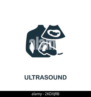 Ultrasound icon. Monochrome simple Healthcare icon for templates, web design and infographics Stock Vector