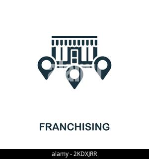 Franchising icon. Simple line element global business symbol for templates, web design and infographics. Stock Vector