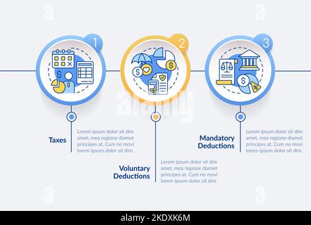 Payroll deductions types circle infographic template Stock Vector