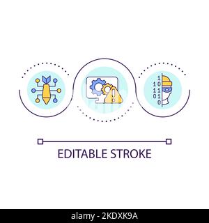 Cyber terrorism loop concept icon Stock Vector