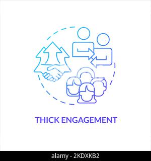 Thick engagement blue gradient concept icon Stock Vector