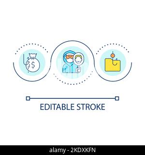 Lure victim loop concept icon Stock Vector