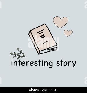 art of book that contains interesting love stories Stock Vector