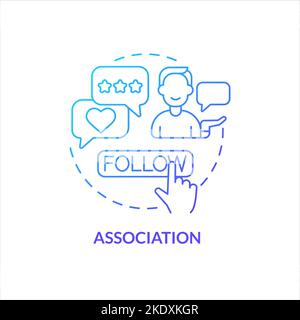 Association blue gradient concept icon Stock Vector