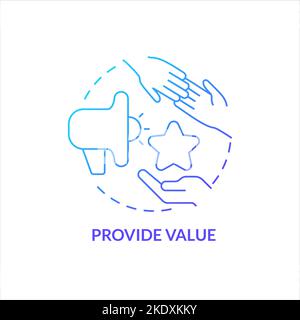 Provide value blue gradient concept icon Stock Vector