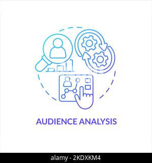 Audience analysis blue gradient concept icon Stock Vector