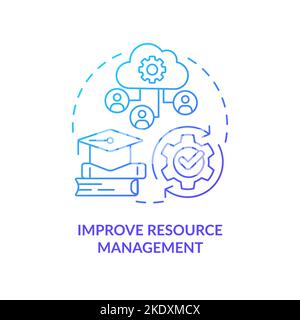 Improving resource management blue gradient concept icon Stock Vector