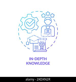 In depth knowledge blue gradient concept icon Stock Vector