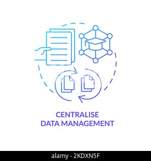 Centralise data management blue gradient concept icon Stock Vector
