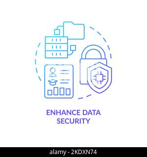 Enhance data security blue gradient concept icon Stock Vector