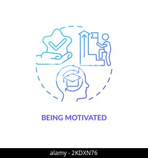 Being motivated blue gradient concept icon Stock Vector