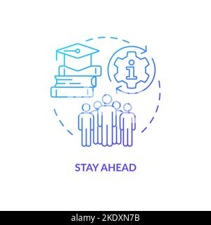 Stay ahead blue gradient concept icon Stock Vector