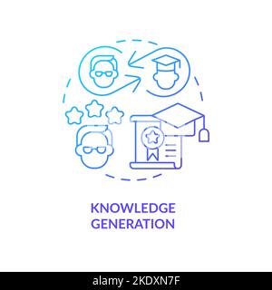 Knowledge generation blue gradient concept icon Stock Vector