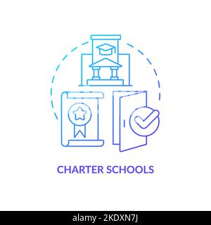 Charter schools blue gradient concept icon Stock Vector