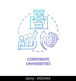 Corporate universities blue gradient concept icon Stock Vector