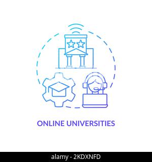 Online universities blue gradient concept icon Stock Vector
