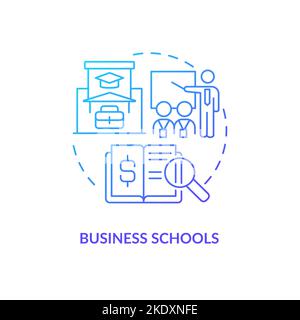 Business schools blue gradient concept icon Stock Vector
