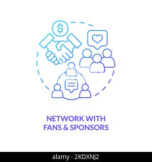 Fan and sponsor engagement blue gradient concept icon Stock Vector