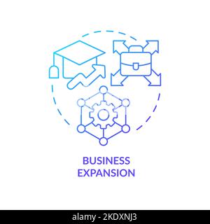 Business expansion blue gradient concept icon Stock Vector