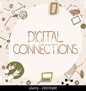Hand writing sign Digital Connections, Business concept virtual network linking user to his or her contacts Stock Photo