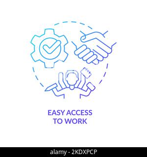 Easy access to work blue gradient concept icon Stock Vector