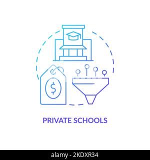 Private schools blue gradient concept icon Stock Vector