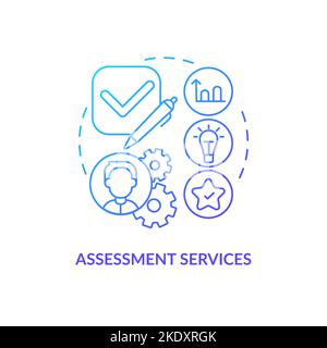 Assessment services blue gradient concept icon Stock Vector