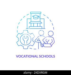 Vocational schools blue gradient concept icon Stock Vector