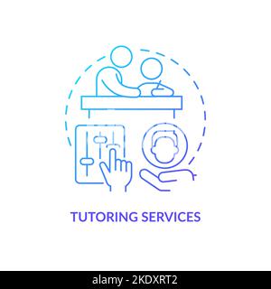 Tutoring services blue gradient concept icon Stock Vector