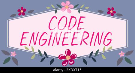 Writing displaying text Code Engineering, Business approach application of engineering to the development of software Stock Photo