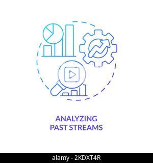 Analyzing streaming data blue gradient concept icon Stock Vector