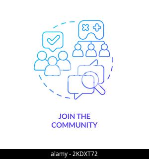 Join community blue gradient concept icon Stock Vector