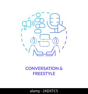 Conversation and freestyle blue gradient concept icon Stock Vector
