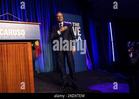 Los Angeles, USA. 08th Nov, 2022. Election party for LA Mayoral candidate Rick Caruso held at the Grove. 11/8/2022 Los Angeles, CA., USA (Photo by Ted Soqui/SIPA USA) Credit: Sipa USA/Alamy Live News Stock Photo