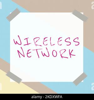 Conceptual caption Wireless Network, Word for computer network that uses wireless data connections Stock Photo