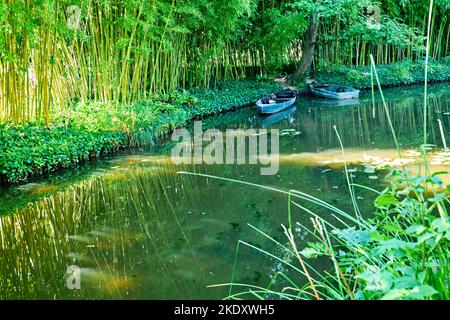 Giverny Normandy France. The house of Monet. Water lilies in Claude Monet's garden Stock Photo