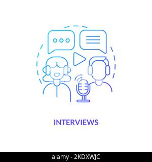 Interviews blue gradient concept icon Stock Vector