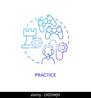 Practice blue gradient concept icon Stock Vector