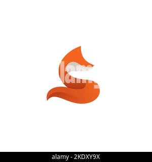 S Fox Logo Vector Illustration, Fox Icon Design Stock Vector
