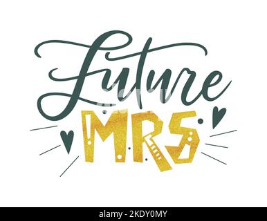 Bride team tribe typography wedding card. Lettering party quote in hand drawn style. Marriage invitation poster. Vector illustration Stock Vector