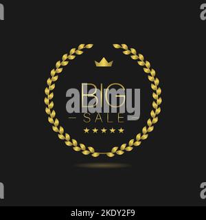 Big sale golden laurel wreath label Stock Vector Image & Art - Alamy