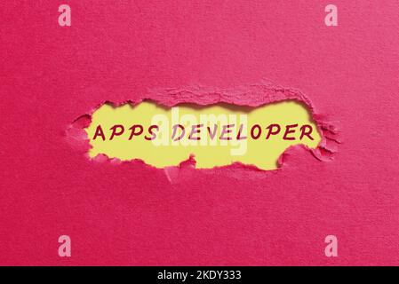 Conceptual display Apps Developer, Business showcase Graphic artist Software Programmer and Analyst Experts Stock Photo