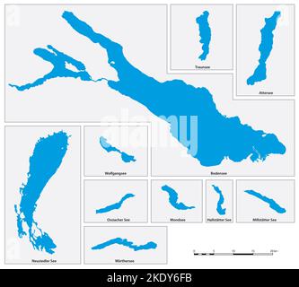 Vector map of the ten sizes of Austria in German Stock Photo