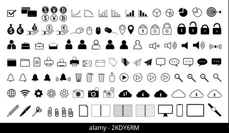 Business and finance icon set. 115 icon collection. Vector illustration Stock Vector