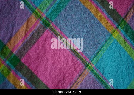 crumpled linen background geometric pattern with rectangles and lines. Stock Photo