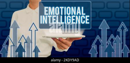 Sign displaying Emotional Intelligence, Word for capacity to be aware of, control, one s is emotions Stock Photo